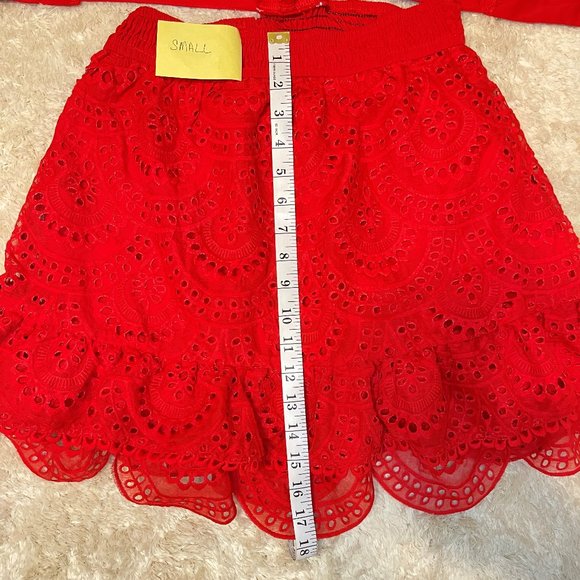 Chicways Red Ruffled Cut Out Mini Dress - Picture 14 of 14